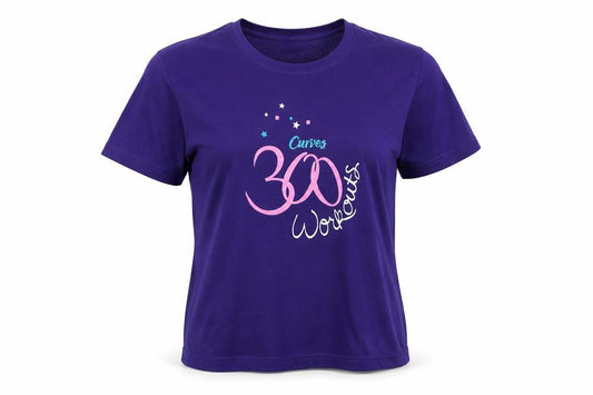 Curves Women's Purple XL Basic Cotton T-Shirt