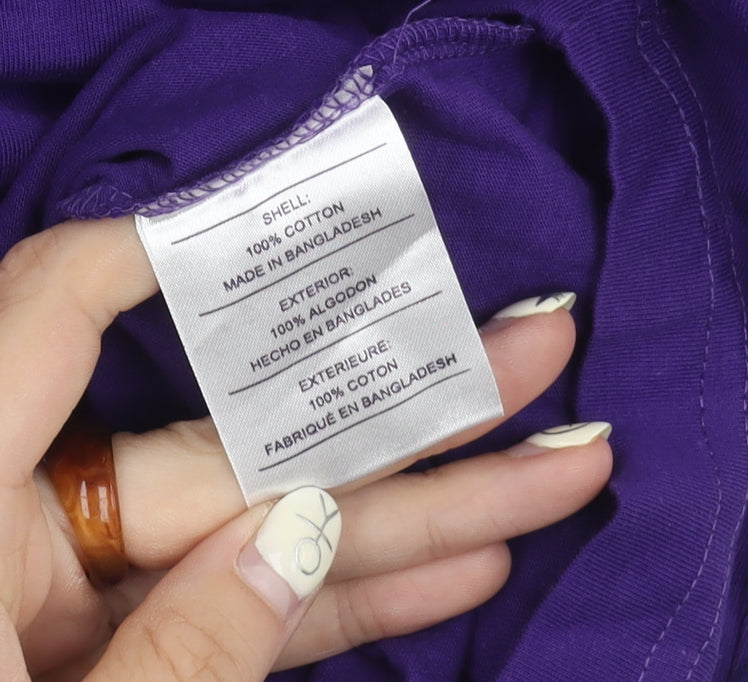 Curves Women's Purple XL Basic Cotton T-Shirt