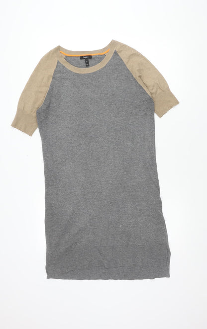Baukjen Grey Colourblock Shift Dress - Size 12, Women's