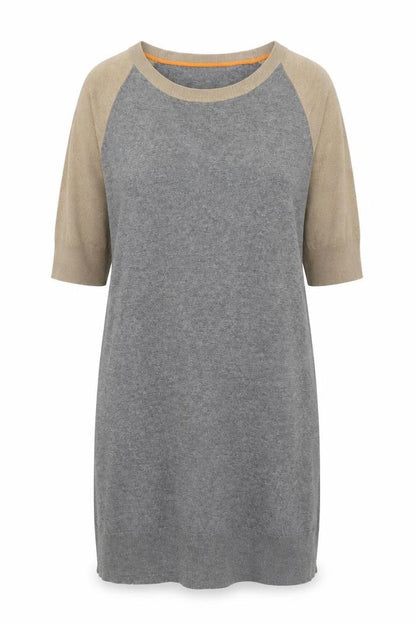 Baukjen Grey Colourblock Shift Dress - Size 12, Women's