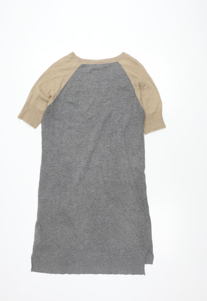Baukjen Grey Colourblock Shift Dress - Size 12, Women's