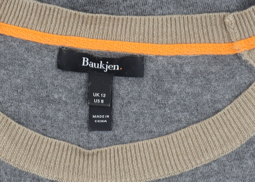 Baukjen Grey Colourblock Shift Dress - Size 12, Women's