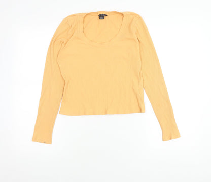 Monki Women's Beige Long Sleeve Top, Size L
