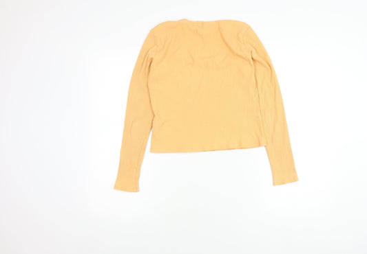 Monki Women's Beige Long Sleeve Top, Size L