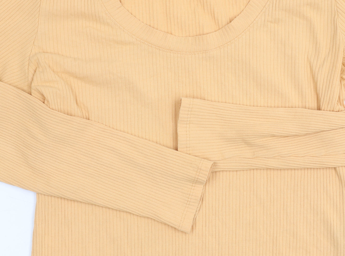 Monki Women's Beige Long Sleeve Top, Size L