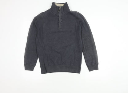 Yishion Men's Grey S Pullover Jumper High Neck