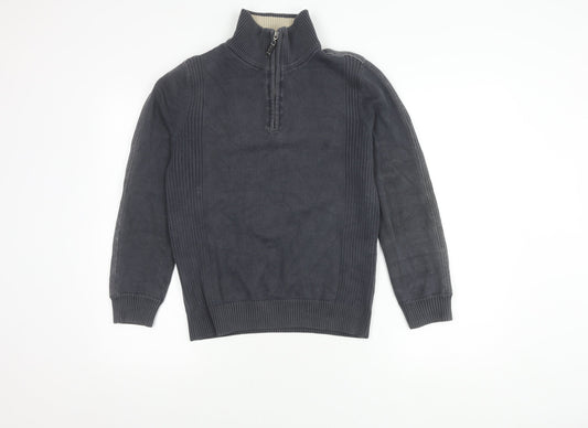 Yishion Men's Grey S Pullover Jumper High Neck