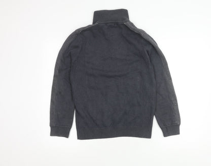 Yishion Men's Grey S Pullover Jumper High Neck