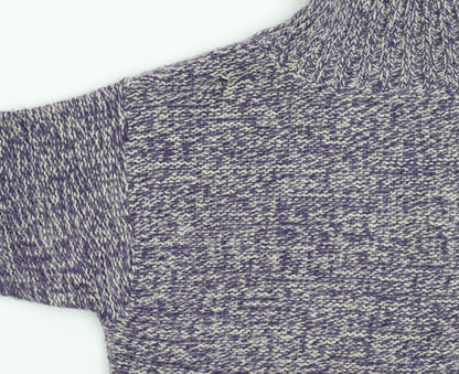 Soft Grey Womens Multicoloured Knit Roll Neck Jumper 10/12