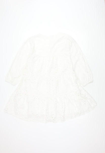 Zara Girls White Dress 11-12 Years Cotton