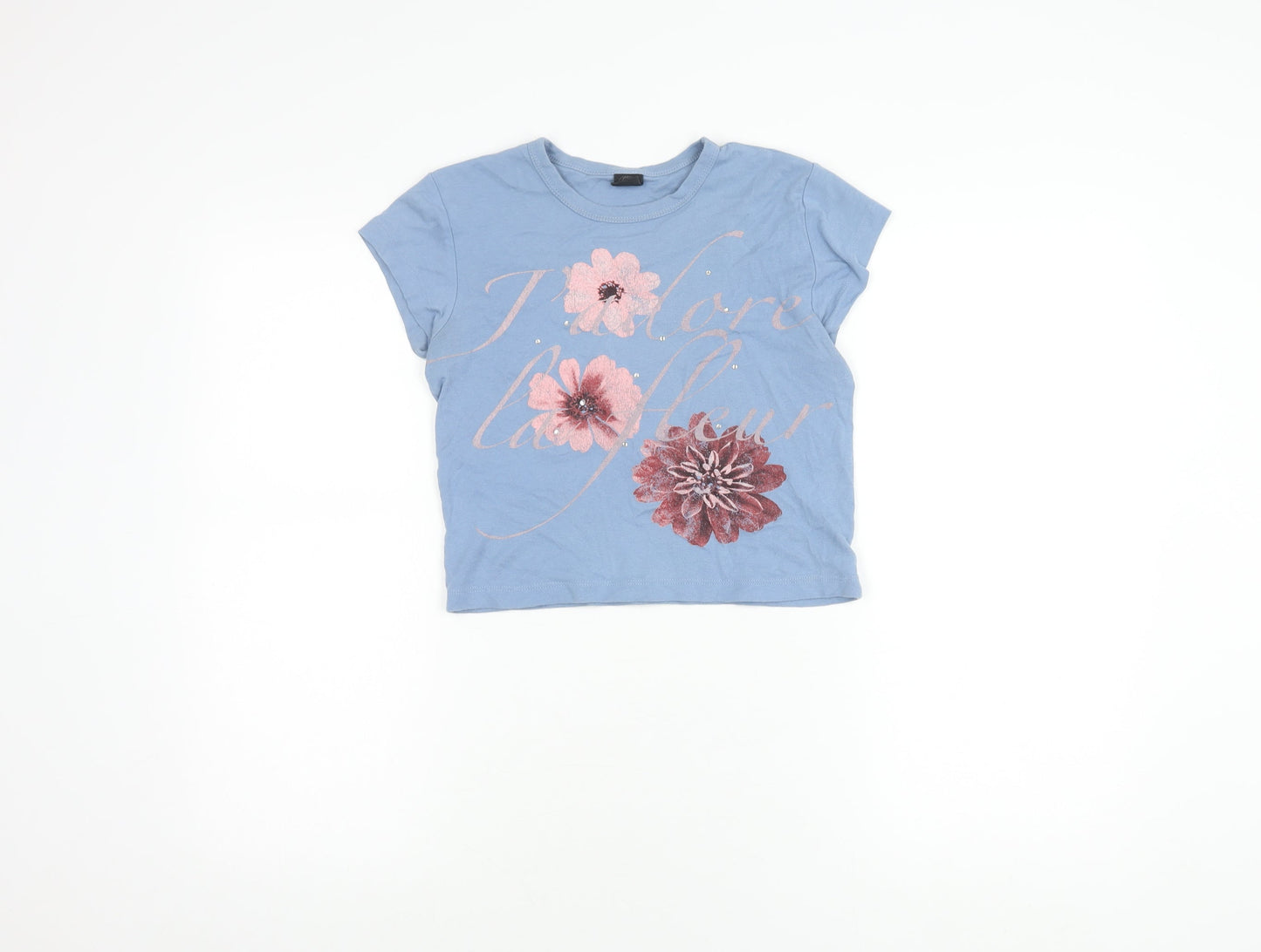 Womens UK Size M Urban Outfitters Blue Cropped T-Shirt