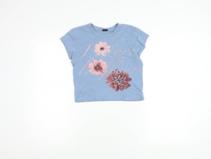 Womens UK Size M Urban Outfitters Blue Cropped T-Shirt