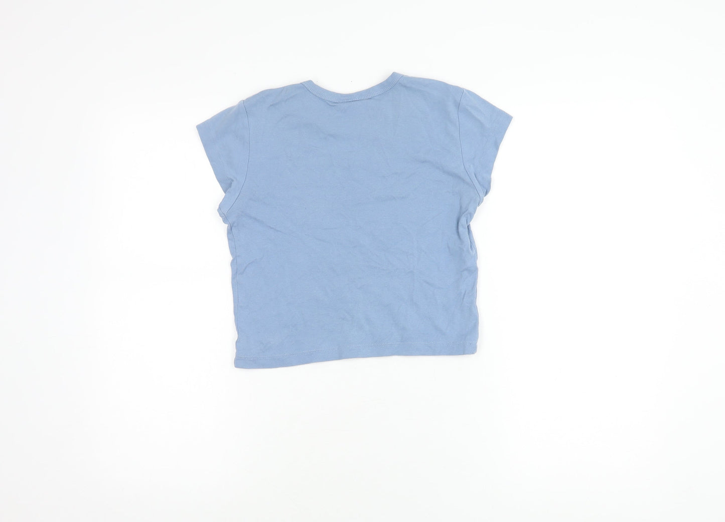 Womens UK Size M Urban Outfitters Blue Cropped T-Shirt