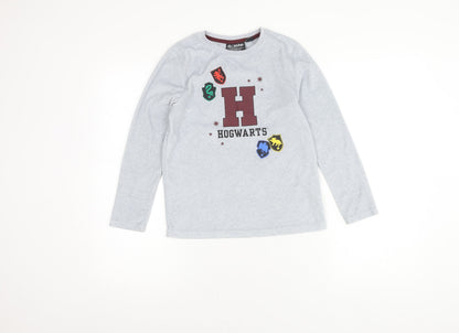 Harry Potter Boys Grey Hogwarts T-Shirt, Size 9-10 Years