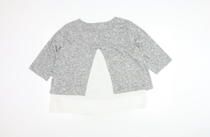 Wallis Grey Layered Bow Top for Women, Size 18
