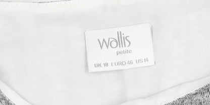 Wallis Grey Layered Bow Top for Women, Size 18