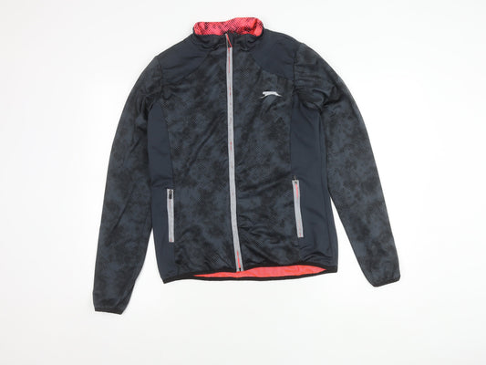 Additional front view of Slazenger Women's Black Track Jacket, size 12, Athletic Fit