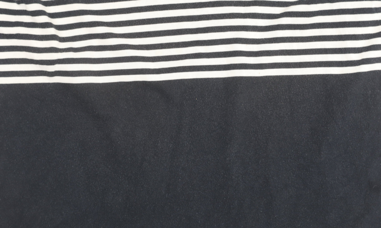 Puma Men's Striped Polo Shirt XL, Black & White