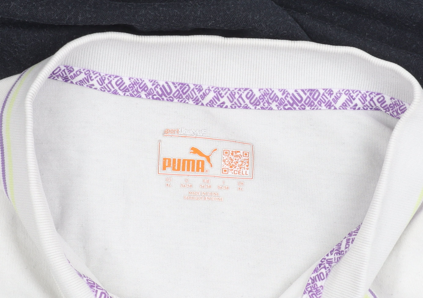 Puma Men's Striped Polo Shirt XL, Black & White