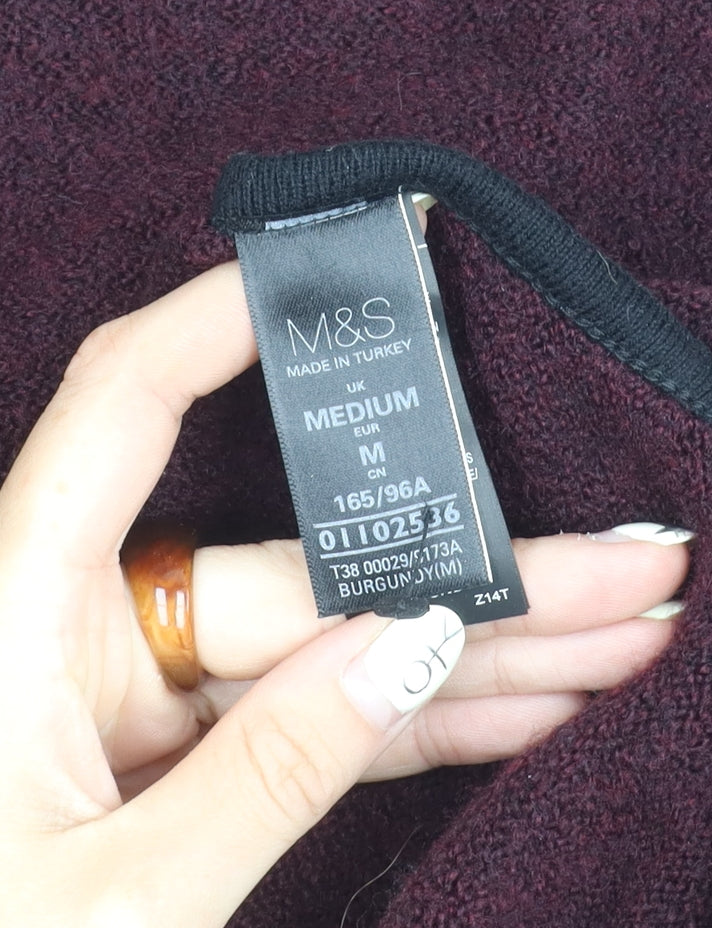 Womens UK Size M Marks and Spencer Purple Cape Jumper