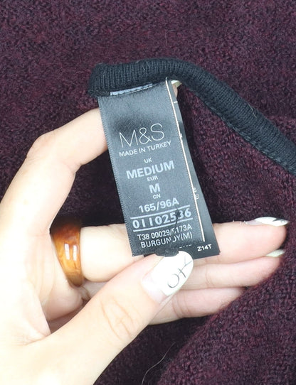 Womens UK Size M Marks and Spencer Purple Cape Jumper
