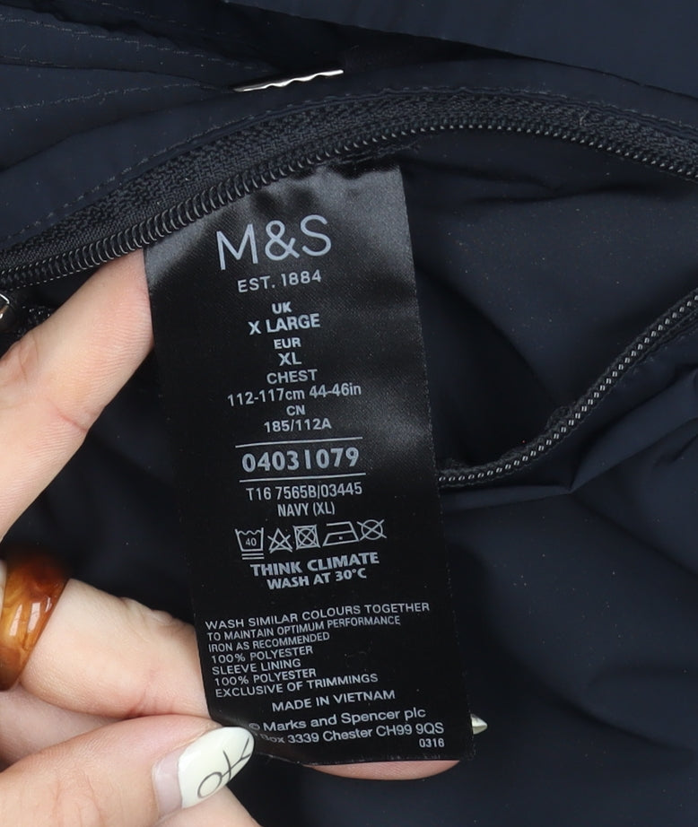Mens UK Size XL Marks and Spencer Navy Military Jacket