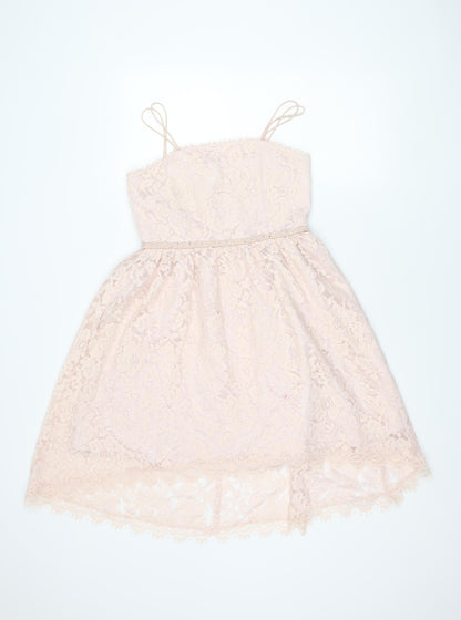 River Island Teens Pink A-Line Lace Dress 12