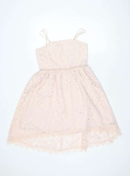 River Island Teens Pink A-Line Lace Dress 12
