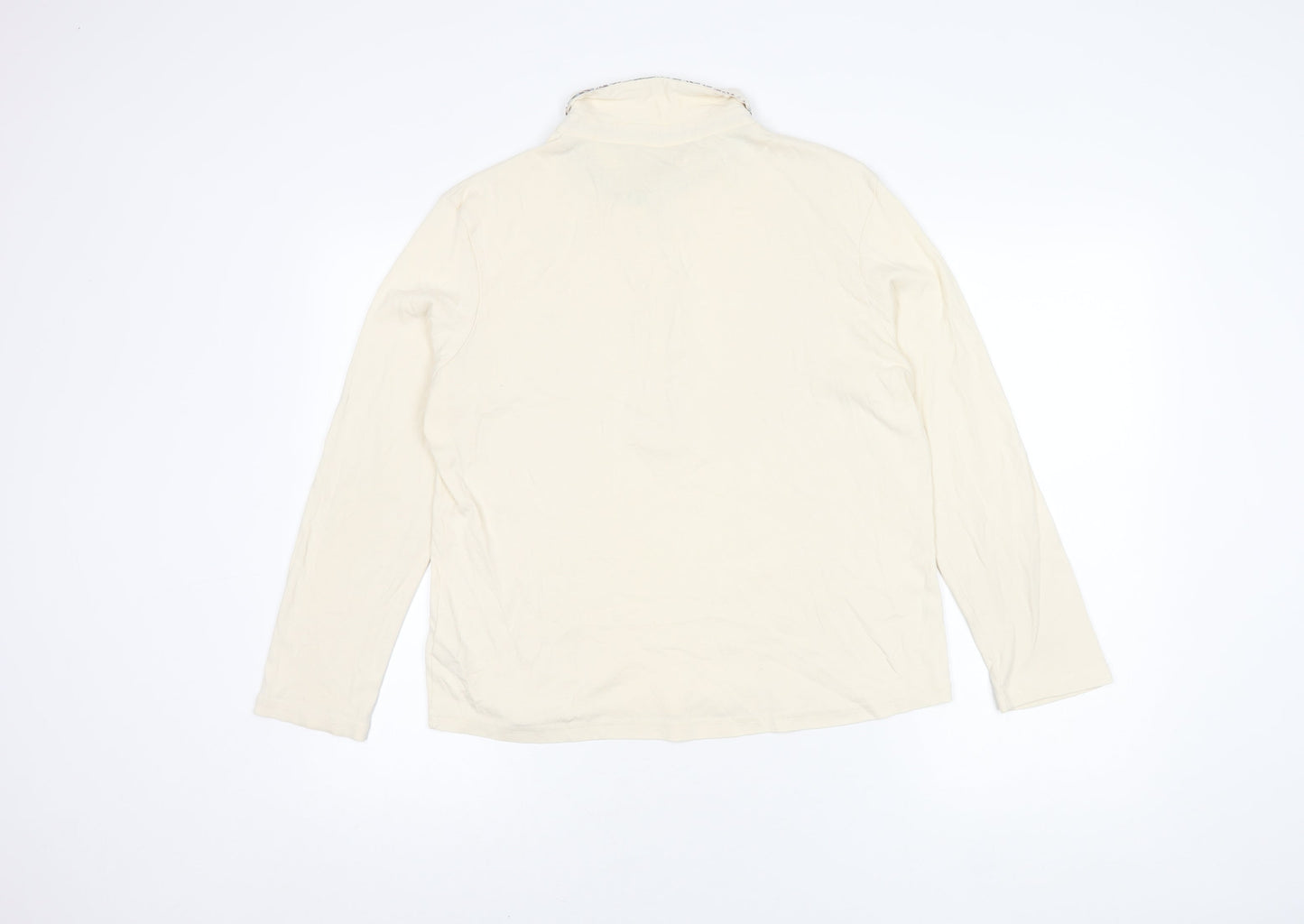 Damart Women's Beige Collared Polo Shirt Size L