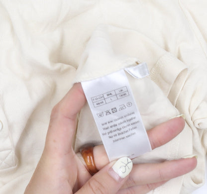 Damart Women's Beige Collared Polo Shirt Size L