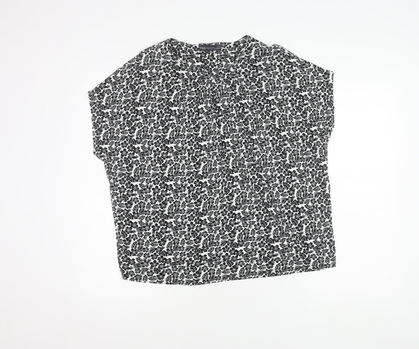 Womens UK Size 14 Marks and Spencer Black Basic Blouse