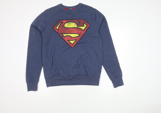 Superman Men's Blue Pullover Sweatshirt M