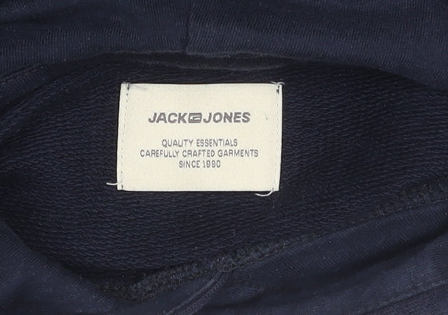 Mens UK Size M JACK & JONES Blue Pullover Hoodie