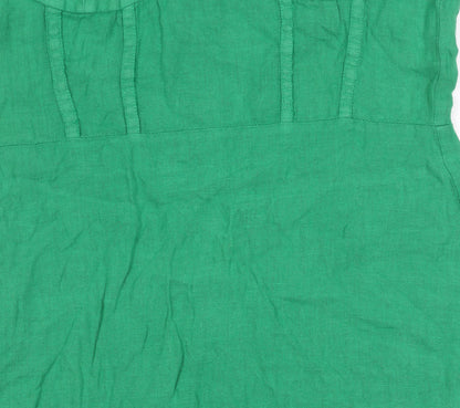 Zara Women's Green Sleeveless Slip Dress Size 12