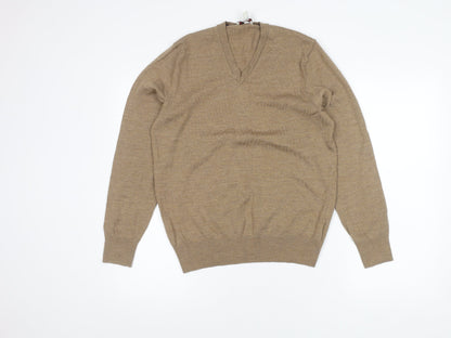 Gap Women's Brown Merino Wool V-Neck Jumper M