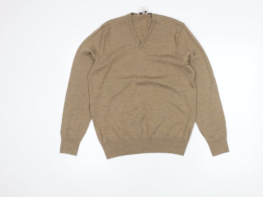 Gap Women's Brown Merino Wool V-Neck Jumper M