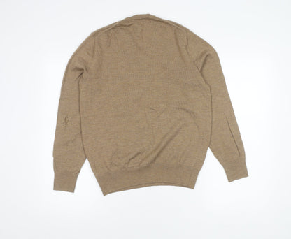 Gap Women's Brown Merino Wool V-Neck Jumper M