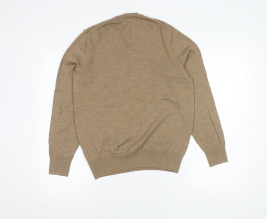 Gap Women's Brown Merino Wool V-Neck Jumper M