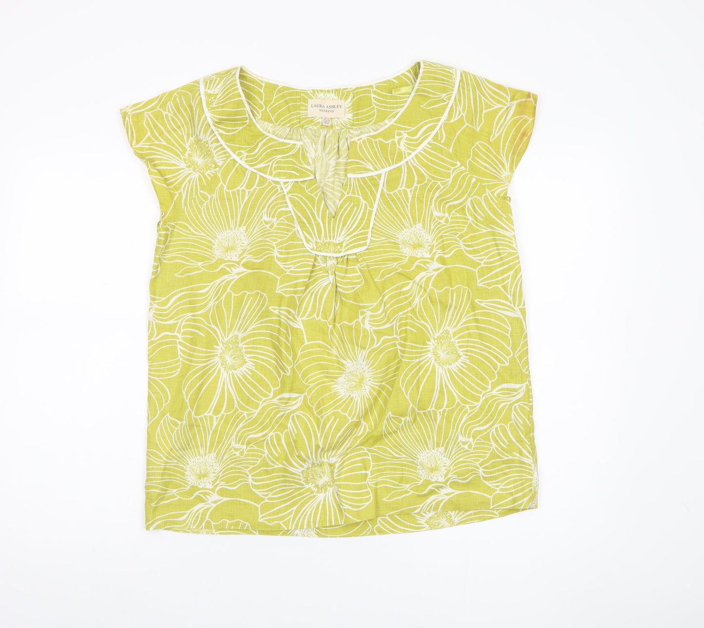 Womens UK Size 12 Laura Ashley Green Basic Blouse
