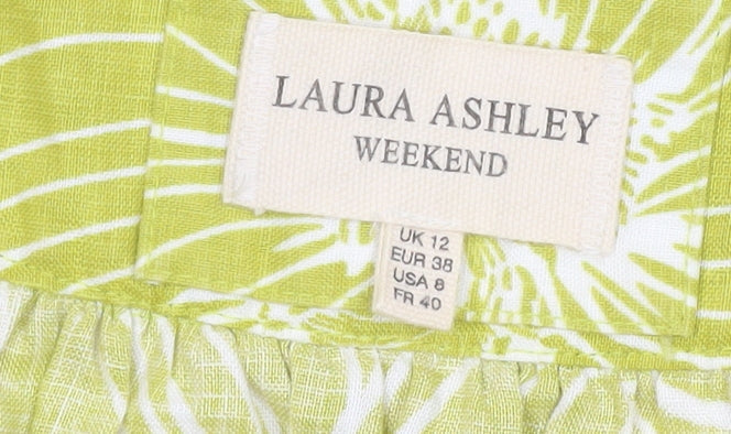 Womens UK Size 12 Laura Ashley Green Basic Blouse
