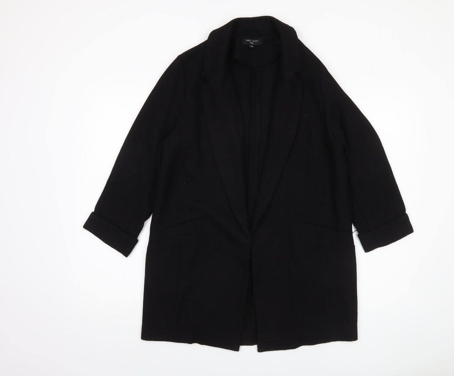 Womens UK Size 10 New Look Black Overcoat