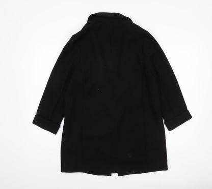 Womens UK Size 10 New Look Black Overcoat
