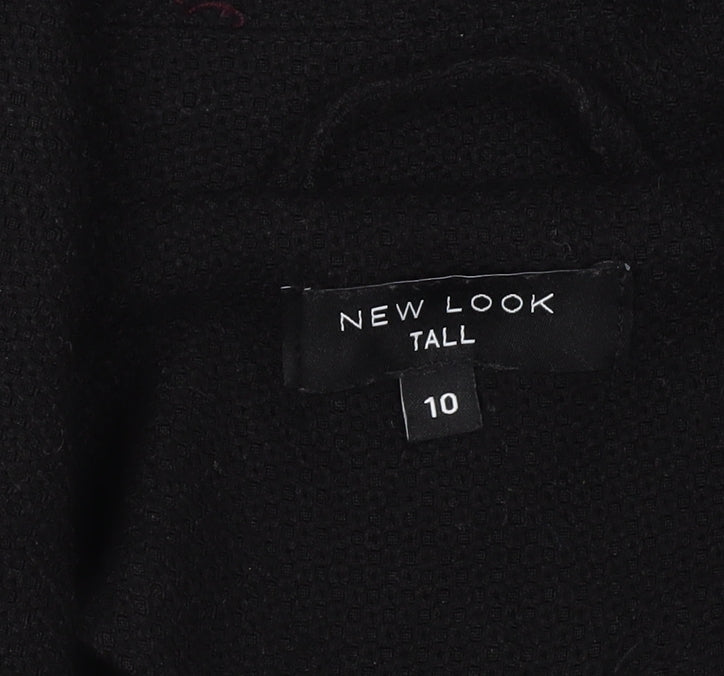 Womens UK Size 10 New Look Black Overcoat