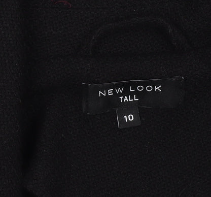 Womens UK Size 10 New Look Black Overcoat