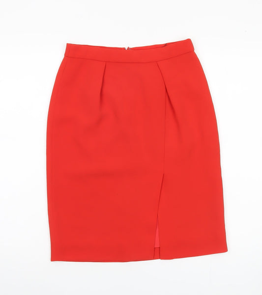 J. Crew Women's Red Pencil Skirt, Size 2XS, Elegant Style