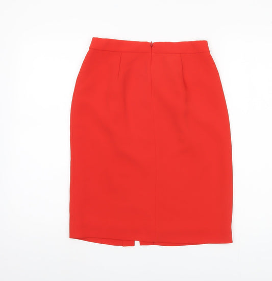 J. Crew Women's Red Pencil Skirt, Size 2XS, Elegant Style