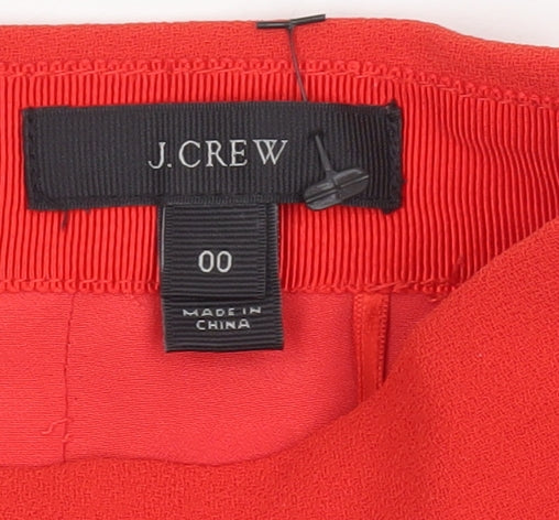 J. Crew Women's Red Pencil Skirt, Size 2XS, Elegant Style