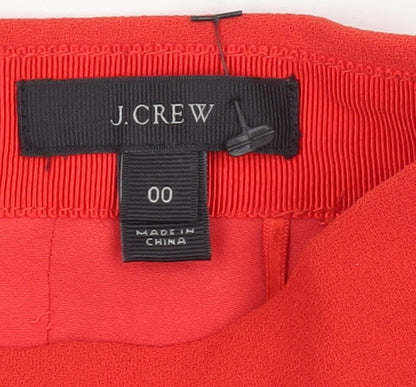 J. Crew Women's Red Pencil Skirt, Size 2XS, Elegant Style