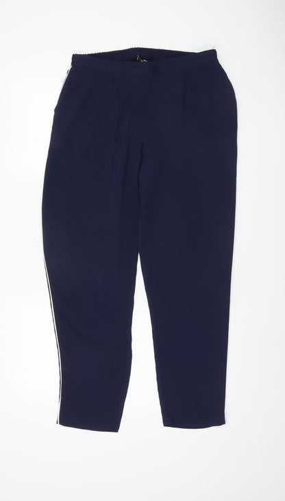 Womens UK Size 12 Wallis Regular Fit Jogger Blue Trousers