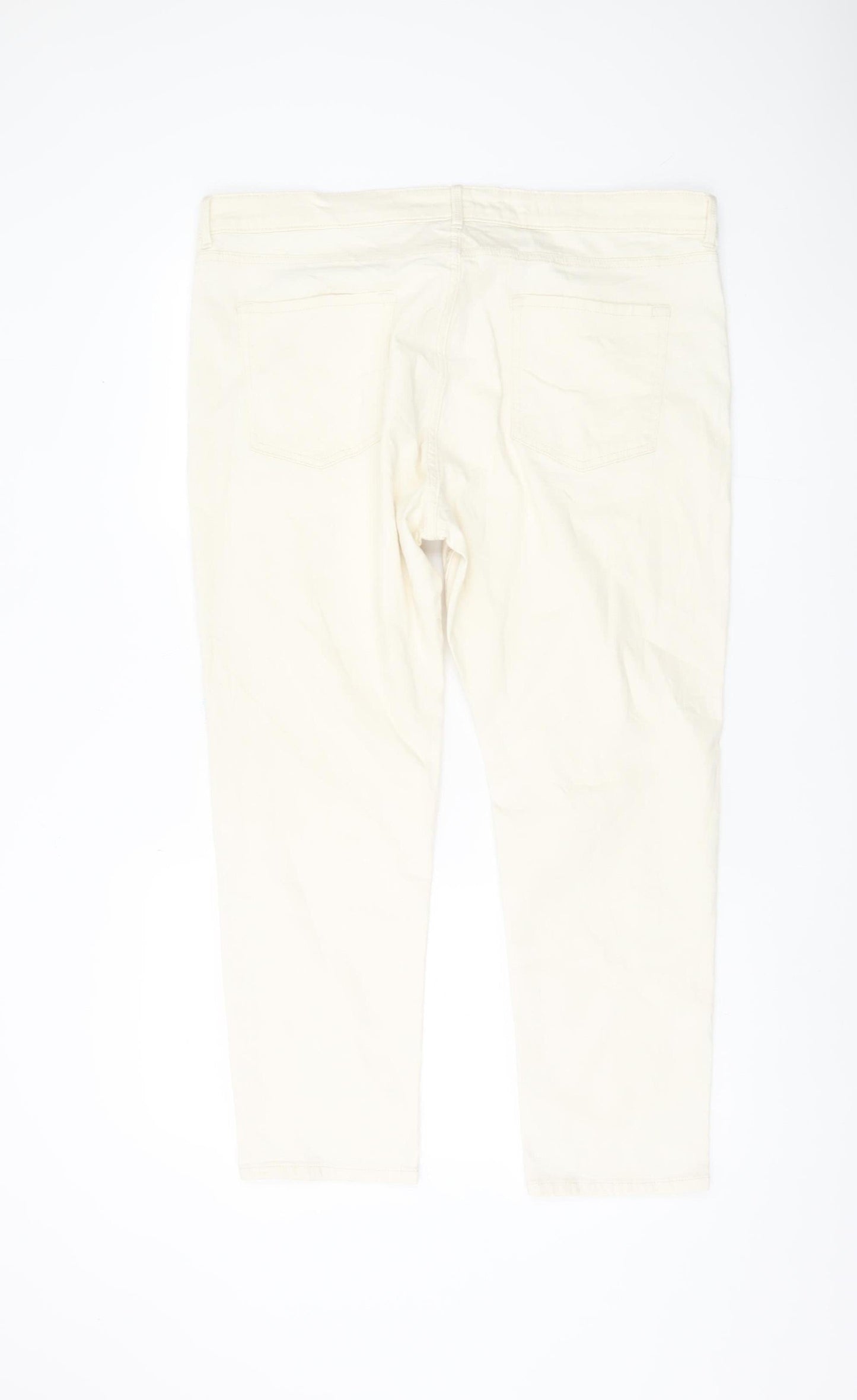 Womens UK Size 20 Marks and Spencer Slim Fit Straight Ivory Jeans